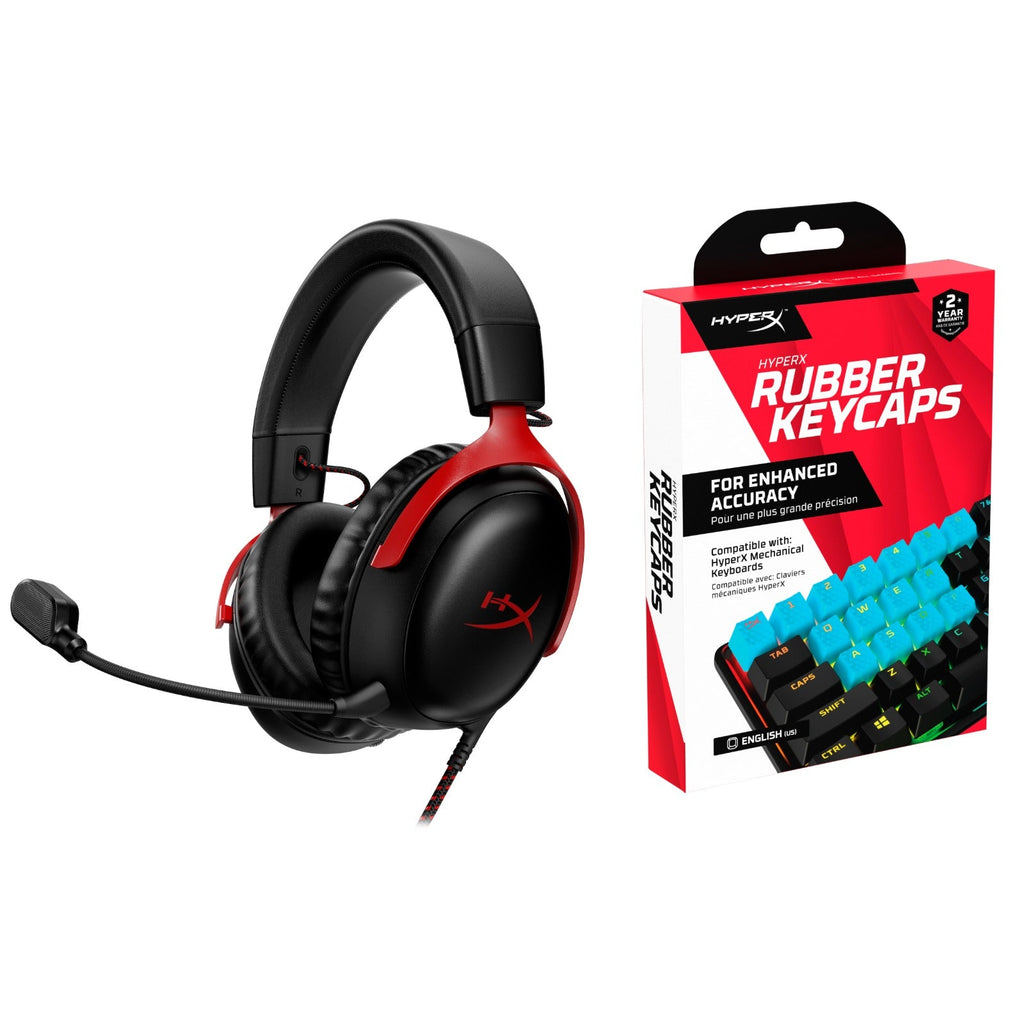 HyperX Bundle - Cloud III Gaming Headset + Rubber Keycaps (Blue)